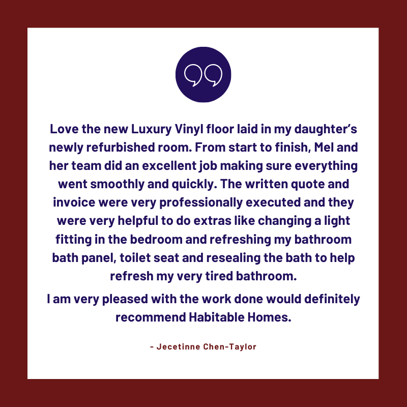 HabitableHomes's tweet photo. It's #TestimonialTuesday! 🥳

We're always delighted whenever one of our customers takes the time to leave us a review! Thank you, Jecetinne!

#HabitableHomes #Maintenance #Refurbishment https://t.co/Jtc3liy5oK