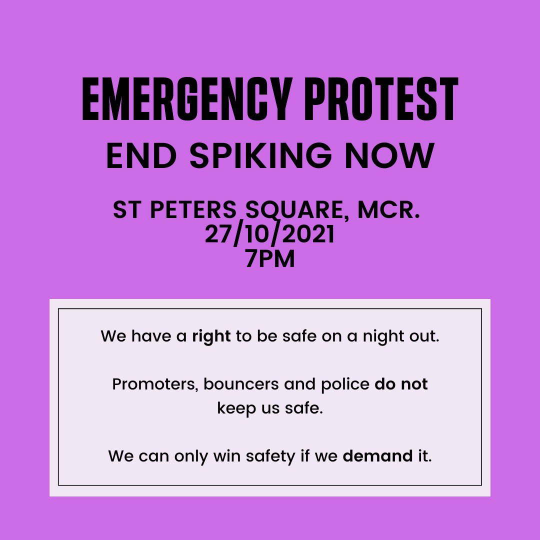 lumnic's tweet photo. Encourage all in Manchester to attend this. #EndSpiking https://t.co/dTq8jNO2Xq