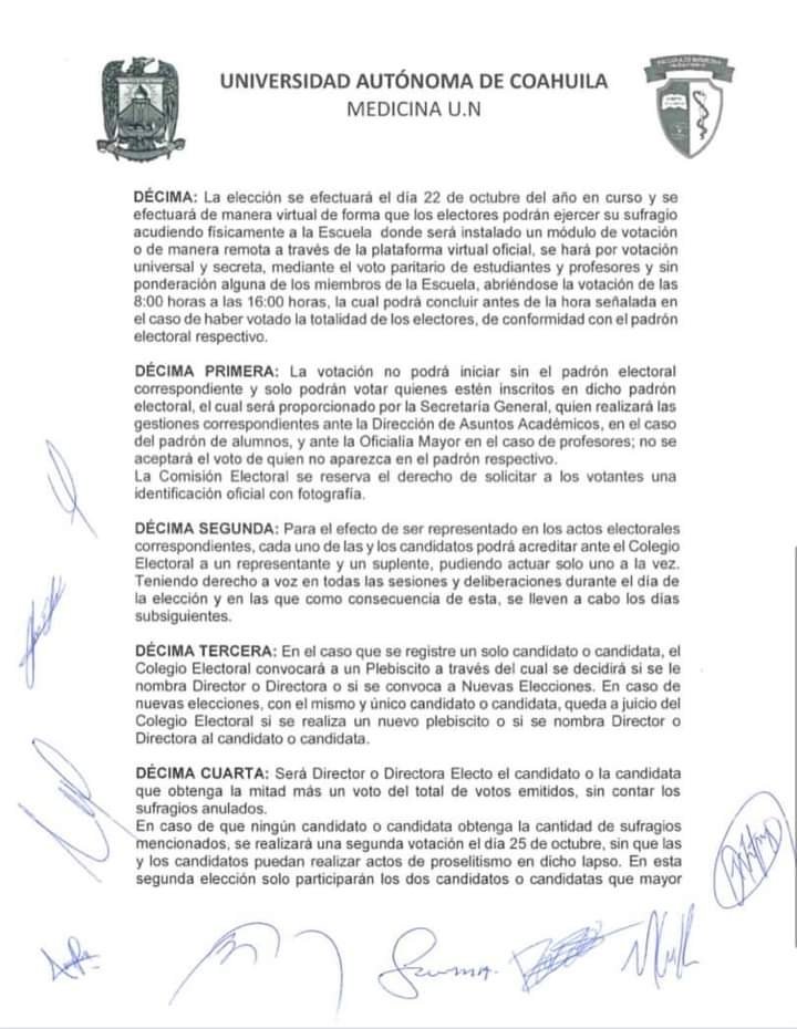 EMUN_UAdeC's tweet photo. El día 18 de octubre el Consejo Directivo de nuestra escuela determinó publicar la convocatoria para la elección del director o directora. https://t.co/oFzzLoAl34
