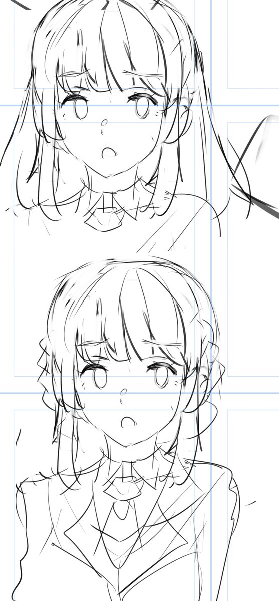 髪形で思案中。 