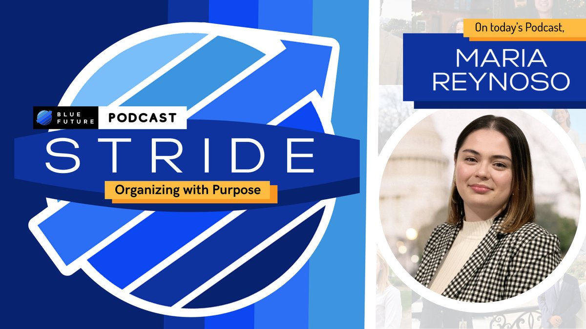 BlueFutureNow's tweet photo. Check out Blue Future’s Deputy Director, Maria Reynoso, this week on the Stride Podcast: Organizing with Purpose! She shares her inspiring story into politics and her work in VA. 
Listen to it on Spotify, here:

https://t.co/R3YmCLhhd0

#StridePodcast #OrganizeWithPurpose https://t.co/yUKYXesWmZ