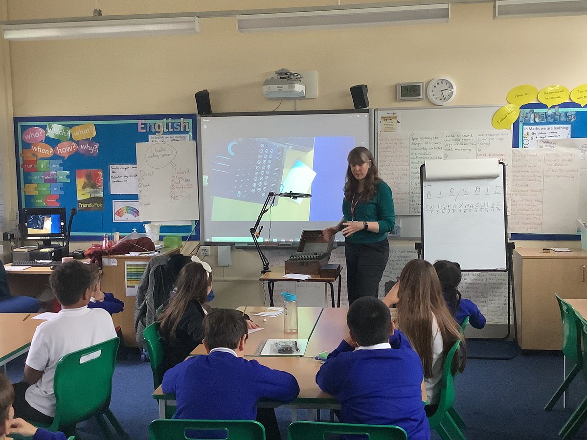 <a href="/bletchleypark/">Bletchley Park</a> It was an Enigma Machine! Mr McCarthy was absolutely fascinated, and I know the children enjoyed the challenge of working out the codes in their workbook. A fantastic day to help us with our topic learning. Thank you very much!