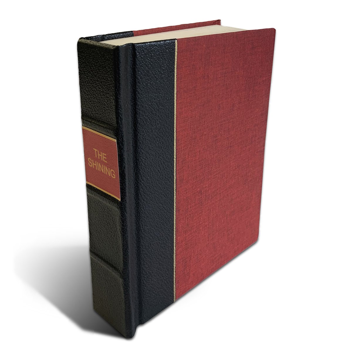 Our black embossed leather cloth and red Dubletta look really eye catching together with foiled label on the spine #quality #style #matchmadeinheaven