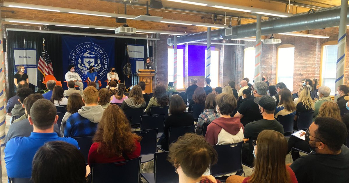 UNHManchester's tweet photo. Fall Open House was a success! Check out these snap shots from the Dean's welcome and the student panel🍂 😸 #UNHtogether https://t.co/rSFmdKfC8G
