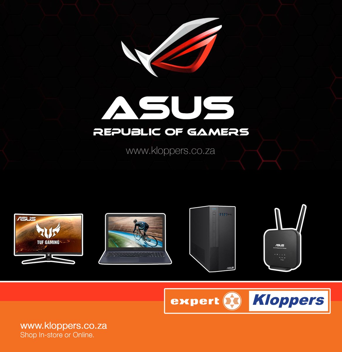 SHOP ASUS  I  In-store or Online. kloppers.co.za/default/catalo… ASUS #gamers #gaming #Asus #ASUSTUFGaming #asusvivobook #IT