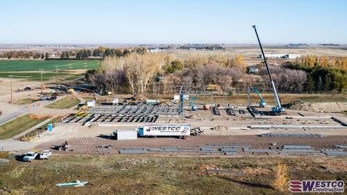WestcoLtd's tweet photo. During this beautiful stretch of October weather, the structural steel is being erected by our crews in Taber AB. What an exciting project to be a part of!Β
#Structures #Designbuild #BuildingAlberta #designbuildbetter https://t.co/9rK4bYE92N