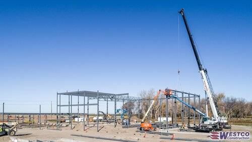 WestcoLtd's tweet photo. During this beautiful stretch of October weather, the structural steel is being erected by our crews in Taber AB. What an exciting project to be a part of!Β
#Structures #Designbuild #BuildingAlberta #designbuildbetter https://t.co/9rK4bYE92N