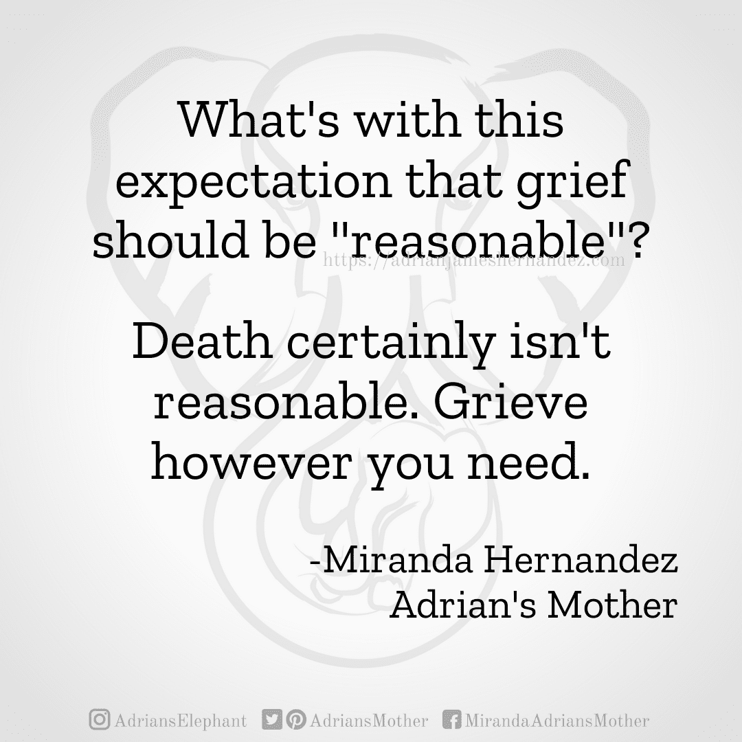 AdriansMother's tweet photo. Death certainly isn't reasonable. I don't think grief should have to be.
#Grief101 #TruthsAboutGrief #PermissionToGrieve #FeelingsAreAlwaysValid #LifeAfterLoss #MyGriefJourney #Grief https://t.co/DfNYkQbtLF