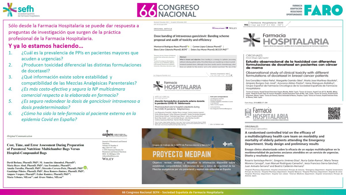 sefhcongreso's tweet photo. 🗣 Bernardo Santos: "Sólo en los Servicios de Farmacia se puede dar respuesta a las preguntas de investigación que surgen de la práctica de la Farmacia Hospitalaria" #sefh21 🔬 https://t.co/55cX0351GP