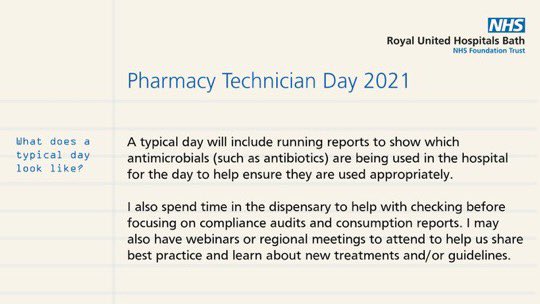 RUH_Pharmacy's tweet photo. Suzanne is a Senior Pharmacy Technician for Antimicrobials at the RUH 💊Pharmacy Technicians work in a wide variety of settings under the supervision of a pharmacist to help make sure patients get the most out of their medicines. 

Find out more about Suzanne's role ⬇️
#RxTechDay https://t.co/rCvc4fh6rD