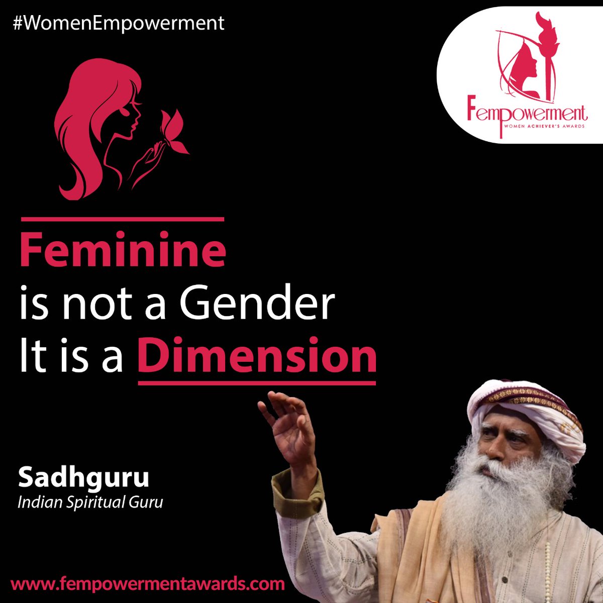 FempowermentMC's tweet photo. #feminine is not #gender it is a #dimension #goodthought #manforwomen #sadhguru #sadhguruquotes #spiritual #fempowermentawards https://t.co/6NpzUGINYj