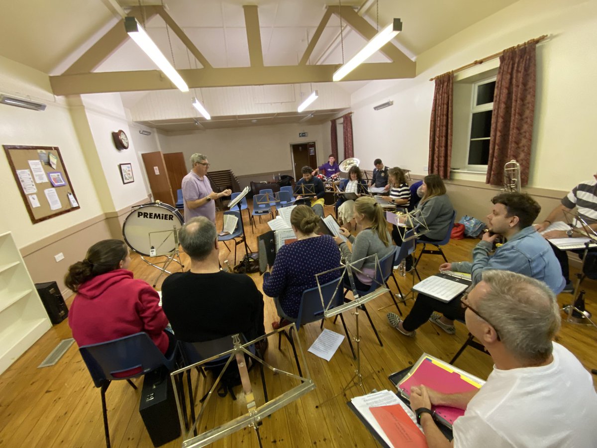 ThirskRBLBand's tweet photo. So we’re in! New rehearsal room at Knayton Village Hall! Lovely venue and well placed for the Dog and Gun Knayton for rehydration afterwards! https://t.co/utxXC7VcMF