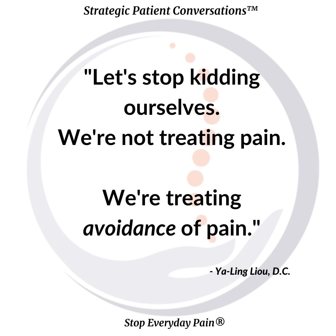 yalingliou's tweet photo. Are you treating pain or the avoidance of pain?
#paintwitter #integrativehealth #integrativehealthcare #paincare #strategicpatientconversations #stopeverydaypain #paincoping https://t.co/ui8j6MYIgz
