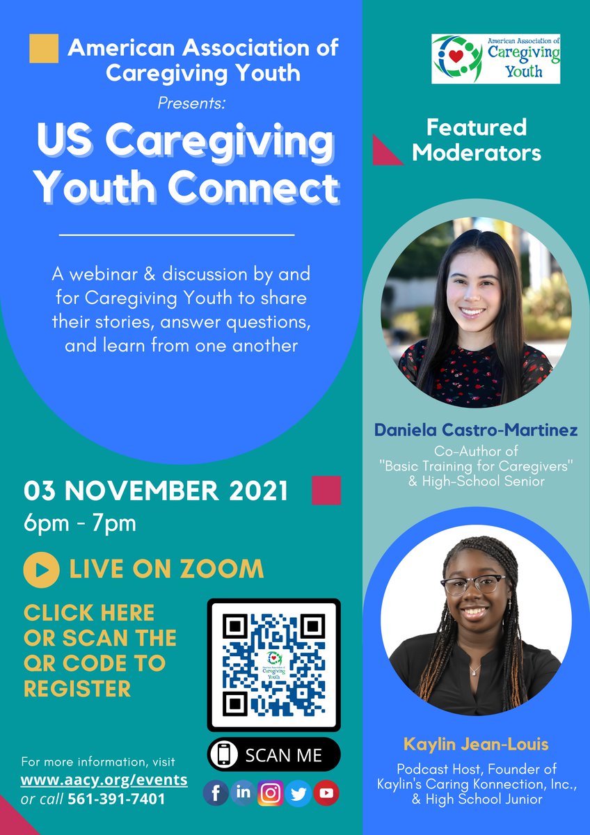 CampCorral's tweet photo. November is National Family Caregivers’ Month, and to kick it off our friends at the American Association of Caregiving Youth #AACY will be hosting a #Caregiving Youth Connect event on November 3rd at 6pm EST. 

Register now to join in the conversation:  https://t.co/cCXu5xZt5A https://t.co/bBVEoh8nMl