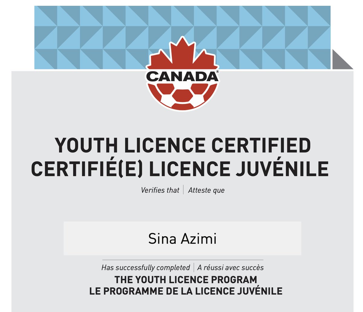 Canada Soccer National Youth Licence