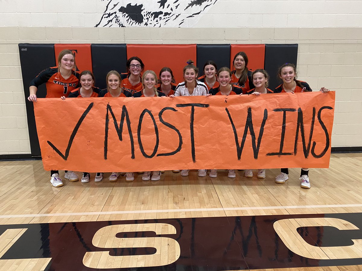 fctigersvb's tweet photo. Not done yet, but a pretty great stop along the way. New school record for most wins in a season! Next stop subs! 🧡🏐🐾💪🏼 https://t.co/MV30lThMQT