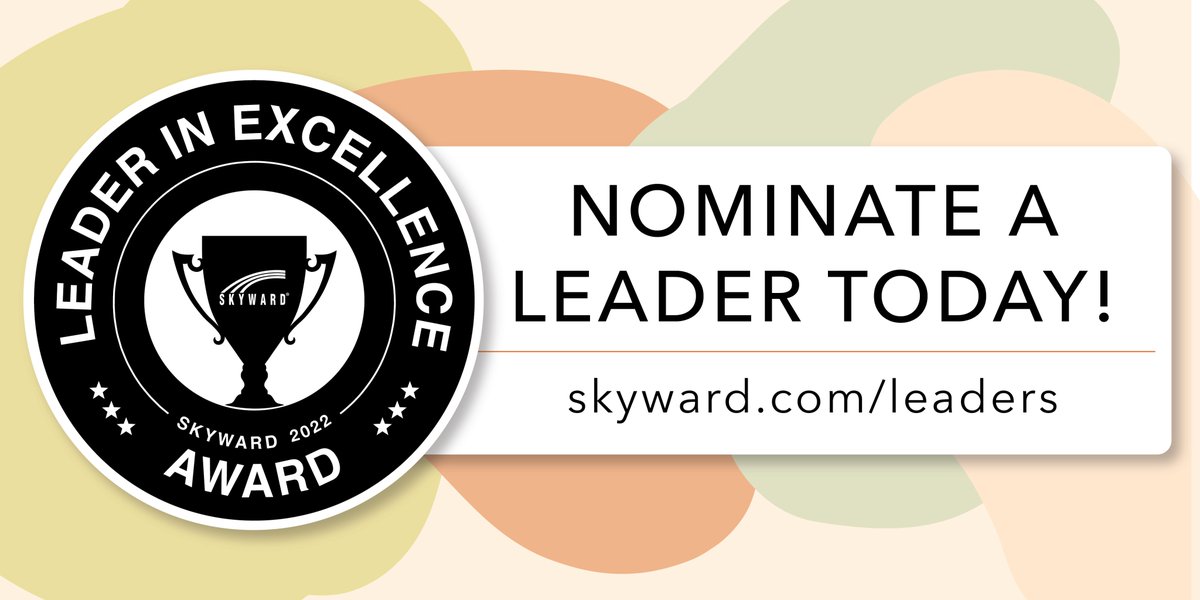 Skyward_Inc's tweet photo. There’s one month left to nominate an individual or school district for the 2022 Leader in Excellence Award!  

These leaders don’t just use Skyward—they maximize their solution to make their district a better place for everyone. Submit your nomination at https://t.co/CaAeuzrcbD! https://t.co/fK7rwxCEQL
