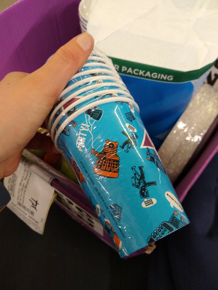 DrLizBish's tweet photo. Our party cups for @WEDesignMake #DesignJams tonight have turned up and they are Doctor Who themed!!!!!! πππ https://t.co/03MP8Epg8m