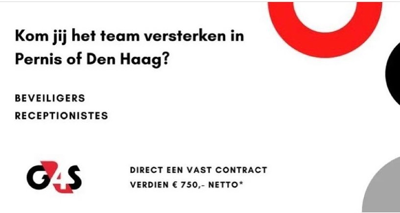 Wij hebben jou nodig! Kom jij ons team versterken in Pernis of Den Haag? Stuur ons een dm voor meer info of kijk op werkenbijg4s.nl/.../vacature-b…
 #beveiliging #job #receptionist