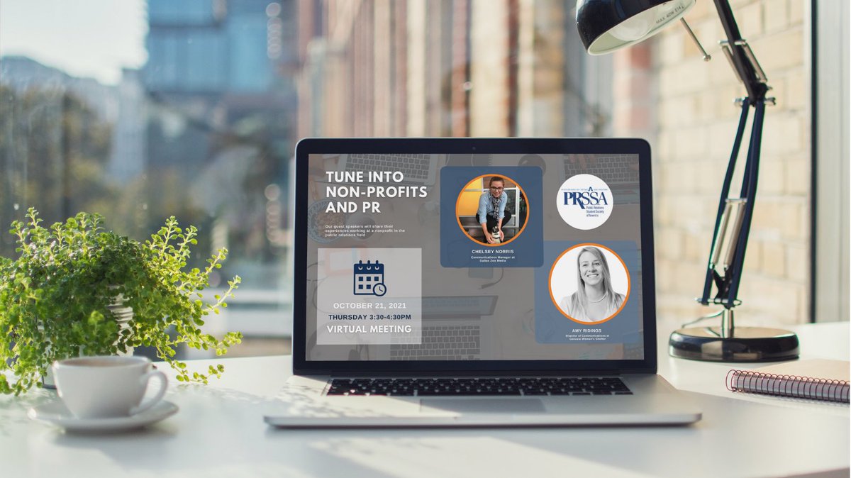 2 DAYS AWAY ⏰ Tune into non-profits and PR with us during our virtual meeting on October 21st at 3:30PM! 

Bring your questions for our guest speakers as they will discuss communications in the non-profit industry. 

Stay tuned for more details on how to join via Zoom💻