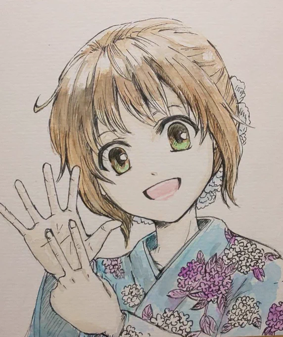 #貴方の描く和風イラストを見せてください  面白いタグをお見かけしたので便乗  1～2枚目はデジタル、3～4枚目はアナログです