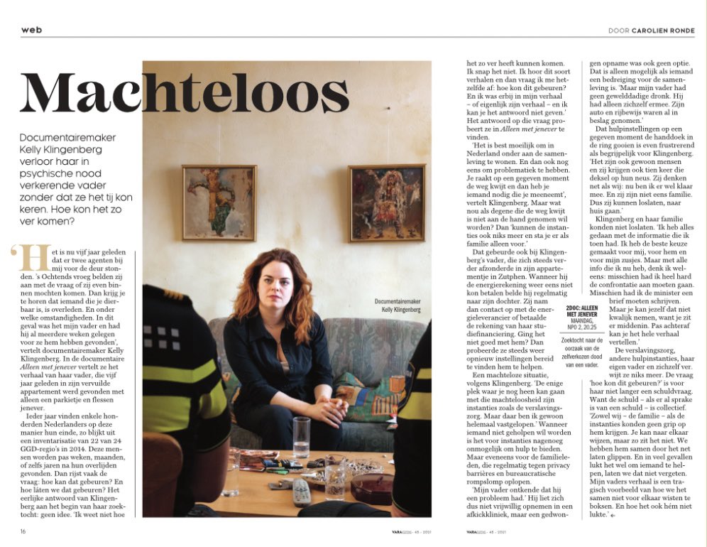 RondeCarolien's tweet photo. Ik sprak @kellybysusan over de dappere en integere documentaire die zij maakte over (het einde van) haar vaders leven. Alleen met Jenever is 25 oktober om 20:25 te zien op @NPO2. #VARAgids #BNNVARA https://t.co/R28bhC0ktm