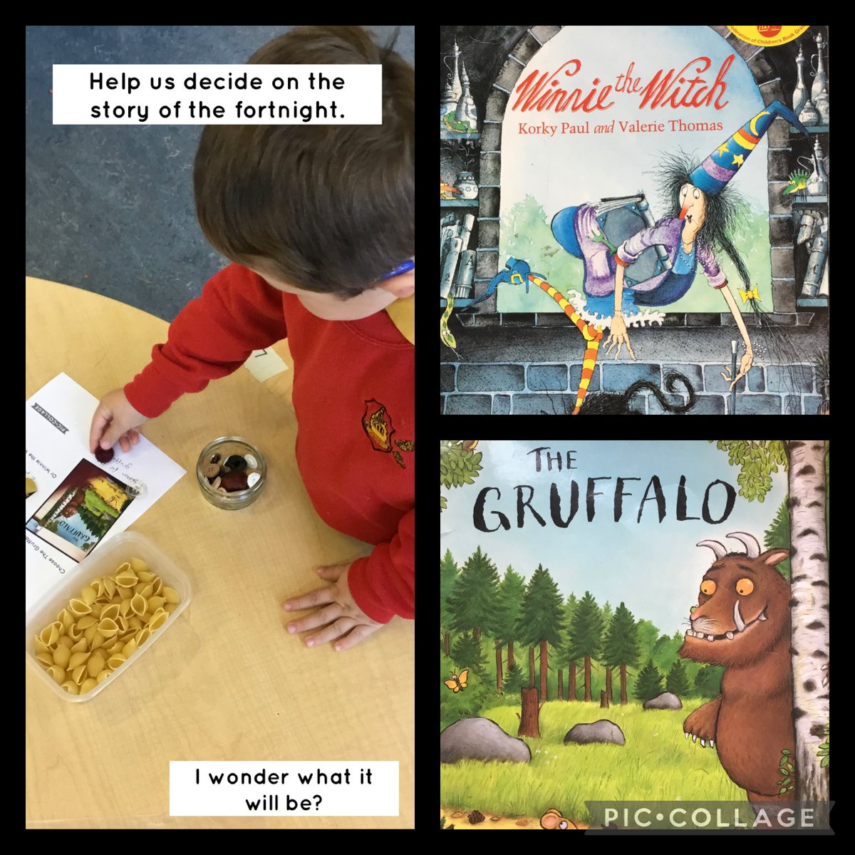 AbbeyEyc's tweet photo. I wonder what will be our book of the fortnight? #children'schoice #bookbugs #earlyliteracy https://t.co/IVq7WXpQiN