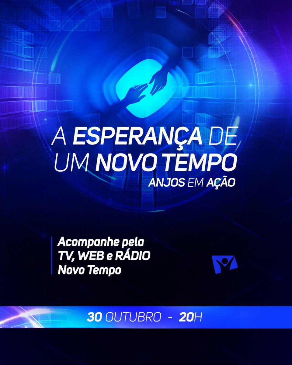 Prepare-se para viver A ESPERANÇA DE UM NOVO TEMPO!
Dia 30 de outubro, às 20h, teremos Anjos em Ação! #EUVOU <a href="/arenadofuturo/">Arena do Futuro</a> <a href="/evangelismodsa/">Evangelismo</a> 
#anjosemação #novotempo