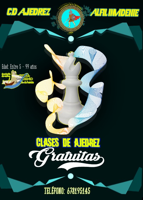 Clubajedrezalf1's tweet photo. Se imparte clases de ajedrez gratuita para todas las edades. Mi único objetivo es fomentar el ajedrez en los jóvenes, ese es mi único interés. En Cádiz capital. Este cartel fue diseñado por mi hija Danna Quintero. https://t.co/UW2BWz1wZ2