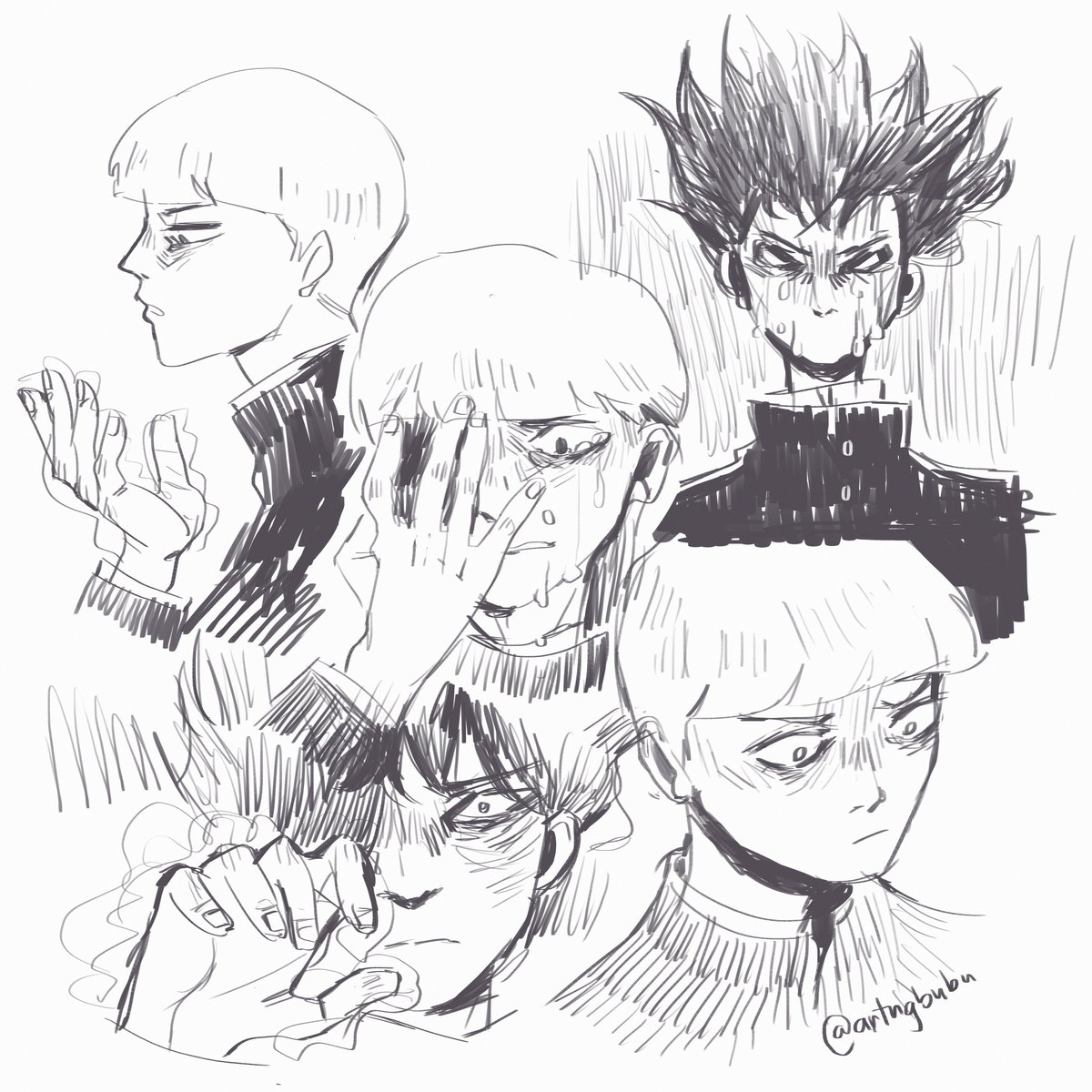 YEAHH to commemorate mob psycho's 3rd season!!! have an old #mp100 fanart dump 🤲⚡️ 