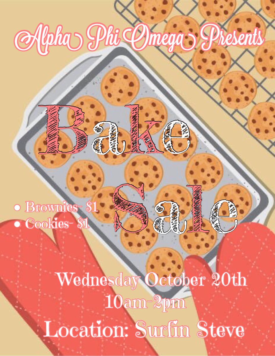 Living the sweet life? Come over to our table on Wednesday October 20th for some delicious cookies and brownies! 😋
