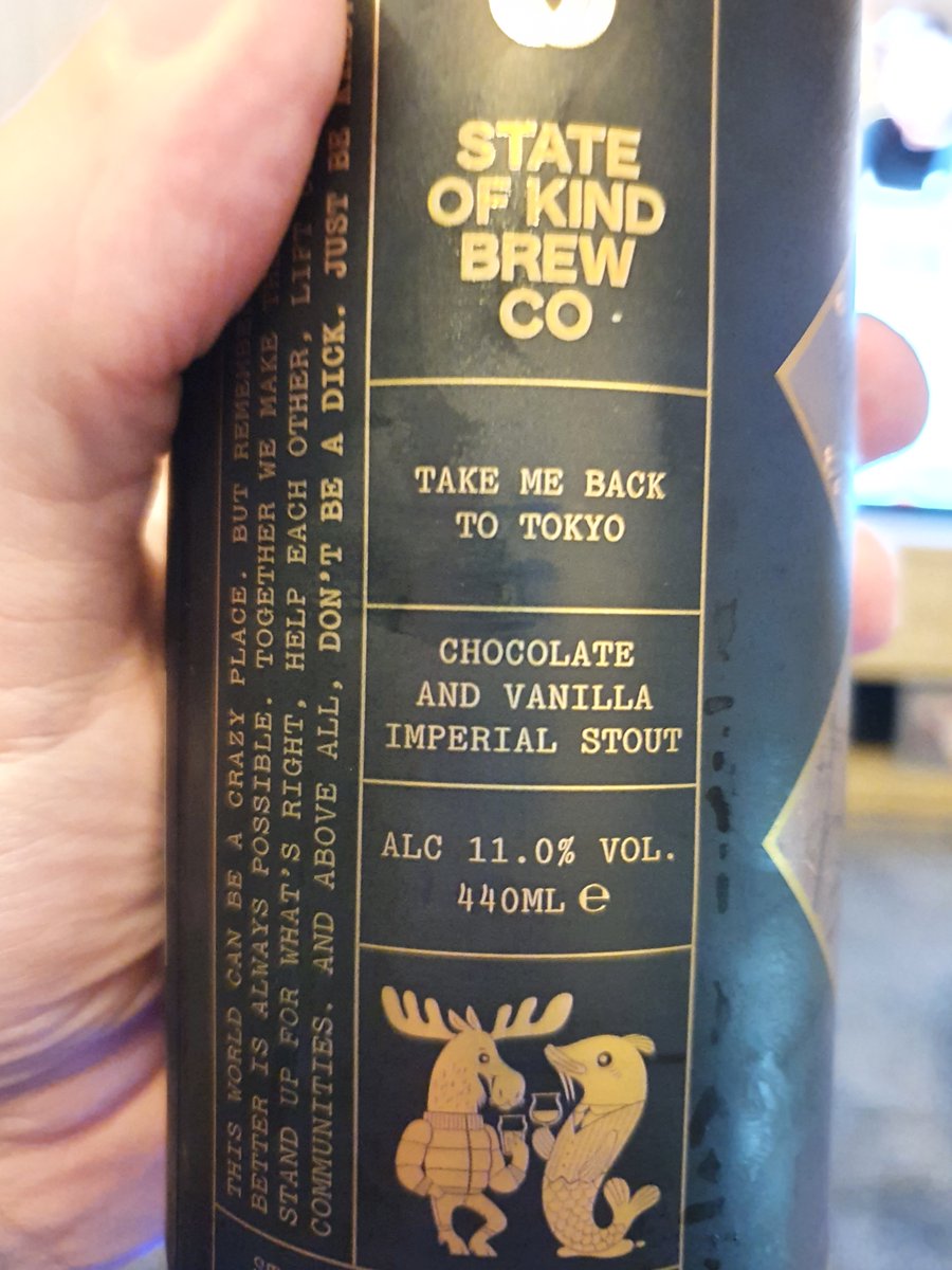 NottsBrew (@nottsbrew) on Twitter photo I was fortunate enough to sample the <a href="/Stateofkindbre1/">Stateofkindbrewco</a> range over the w/e, a newish brewery producing fantastic beer.
"Hello is it me you're looking for?" Is a delicious heavy hitter at 8.5% 🥊😳👍
"Take me back to Tokyo" Is 11% 🥊😎👌
They of course do sane strength beer too! I was fortunate enough to sample the <a href="/Stateofkindbre1/">Stateofkindbrewco</a> range over the w/e, a newish brewery producing fantastic beer.
"Hello is it me you're looking for?" Is a delicious heavy hitter at 8.5% 🥊😳👍
"Take me back to Tokyo" Is 11% 🥊😎👌
They of course do sane strength beer too!