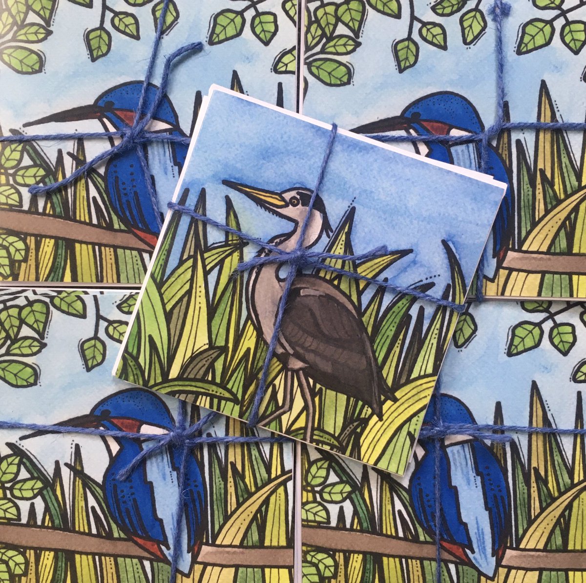 HelenRobinsonArt (@helenrobinsona1) on Twitter photo 🌟NEW!🌟
Set of four cards featuring everyone’s favourite: the heron and the kingfisher 💙
Blank inside for your own message. Printed on recycled card ♻️ Tied with <a href="/NWrapt/">Naturally Wrapt</a> yarn 🧶 #PlasticFree
Order your pack today ➡️ etsy.me/30G0jcp 🌟NEW!🌟
Set of four cards featuring everyone’s favourite: the heron and the kingfisher 💙
Blank inside for your own message. Printed on recycled card ♻️ Tied with <a href="/NWrapt/">Naturally Wrapt</a> yarn 🧶 #PlasticFree
Order your pack today ➡️ etsy.me/30G0jcp
