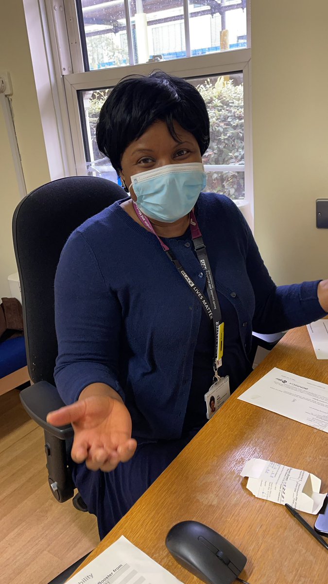 Our fab #SouhtwarkMatron @joymlilo joining the Twitter-world and working with me today @MaudsleyNHS vaccination clinic. Spread the word @MaudsleyDoN @HelenKelsall3 @jill_tedder @RemyWesolowski @ollythesquid @Julie100k @CEO_DavidB @BKomieter @Onisa_A @simon_sherring @normanlamb