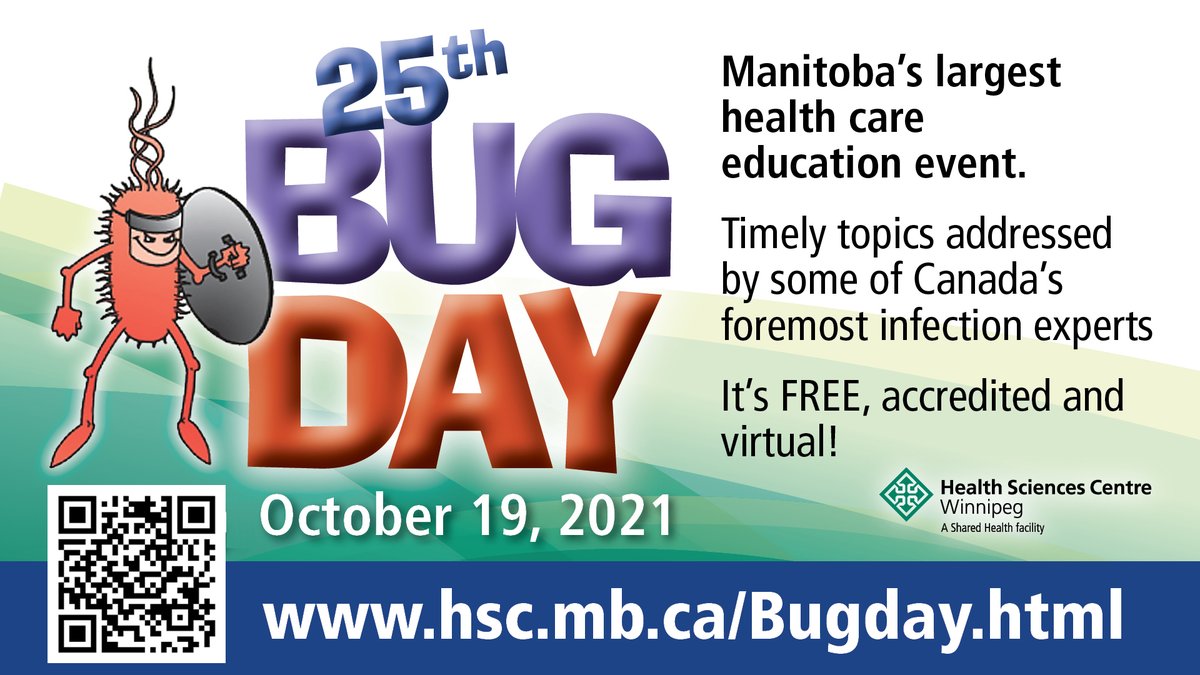 SharedHealthMB's tweet photo. The 25th annual #HSCBugDay is today!
Locally, nationally, and internationally recognized experts will present timely topics in infection prevention and control, infectious diseases, and public health. Visit https://t.co/fiv6AvJd9Z to learn more. @hsc_winnipeg #NICW #IPAC https://t.co/822IQTsmvP
