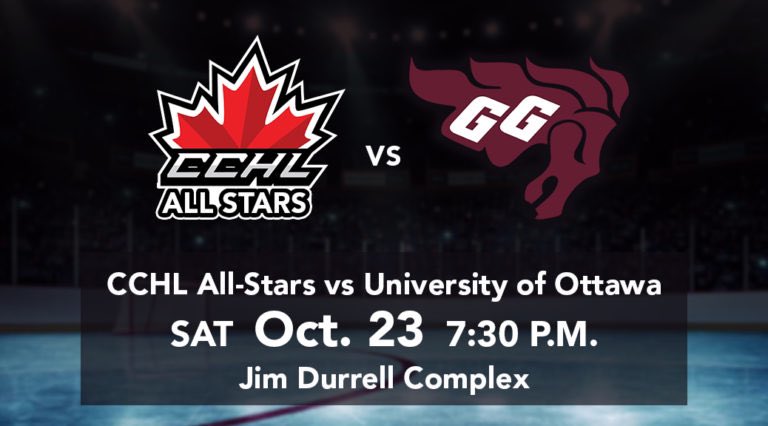 Release | <a href="/TheCCHL/">The CCHL</a> names Official Roster that will face the <a href="/GeeGeesMHKY/">uOttawa Men's Hockey | Hockey masculin</a> this Saturday night at 7:30PM live from the Jim Durrell Complex in Ottawa.

Graphic | Mark Kelly

OFFICIAL CCHL ROSTER | thecchl.ca/release-cchl-a…