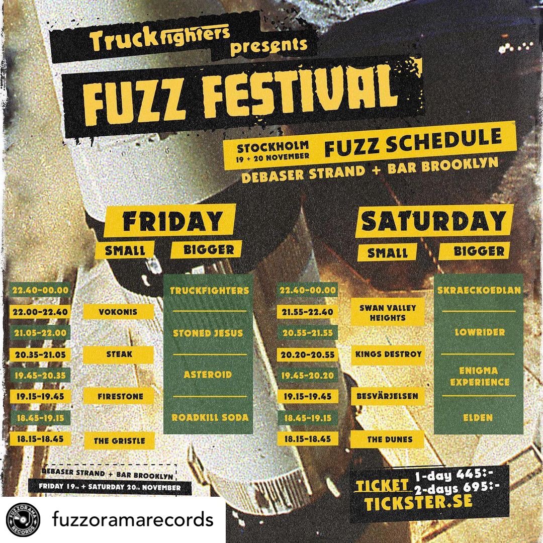 Fuzzorama Records (@fuzzorecords) on Twitter photo Rad stuff on the move… <a href="/truckfighters/">Truckfighters</a> own festival with bands like <a href="/SKRAECKOEDLAN/">SKRAECKOEDLAN</a> #lowrider <a href="/StonedJesusBand/">Stoned Jesus</a> and many more… Rad stuff on the move… <a href="/truckfighters/">Truckfighters</a> own festival with bands like <a href="/SKRAECKOEDLAN/">SKRAECKOEDLAN</a> #lowrider <a href="/StonedJesusBand/">Stoned Jesus</a> and many more…