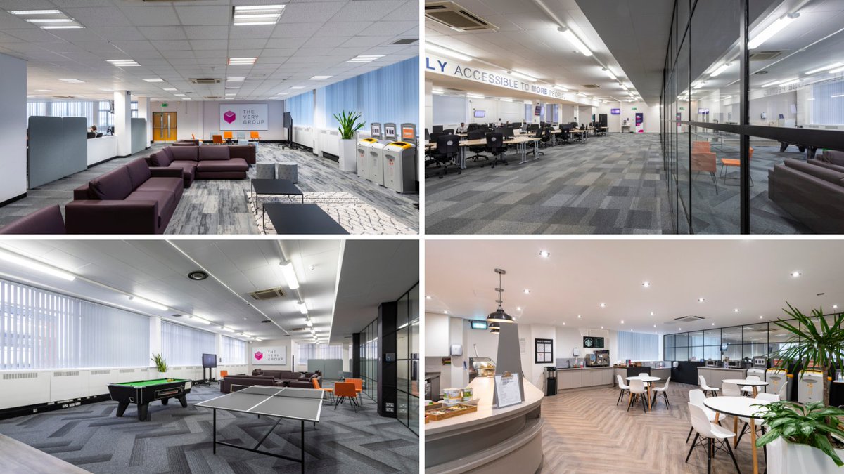 Orbit_UK's tweet photo. We went to visit The Very Group office at our Orlando Bridge property in Bolton last week. Their new fit out is fantastic! We're happy to accommodate fit out requests so that customers can make the space their own. #officespace #officefitout https://t.co/1ZMQ8mg44A https://t.co/Lks5CgzdMk