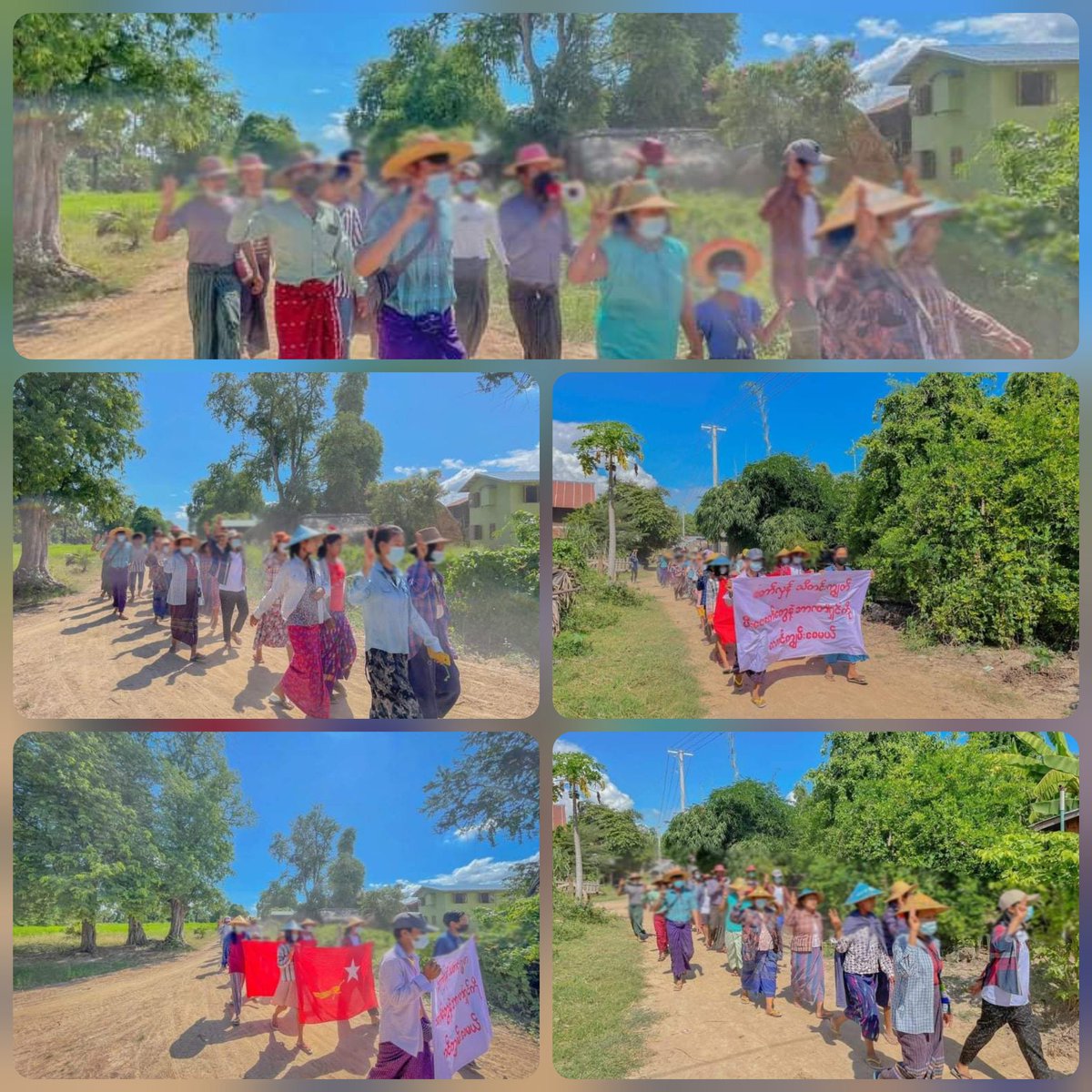SinkyalA's tweet photo. Pro-democracy residents from Taze, rallied and, demonstrated a strike to stage an unrelenting protest against military dictatorship today.   #WhatsHappeningInMyanmar #Oct19Coup #HelpMyanmarIDPs https://t.co/g1F44BfdXP