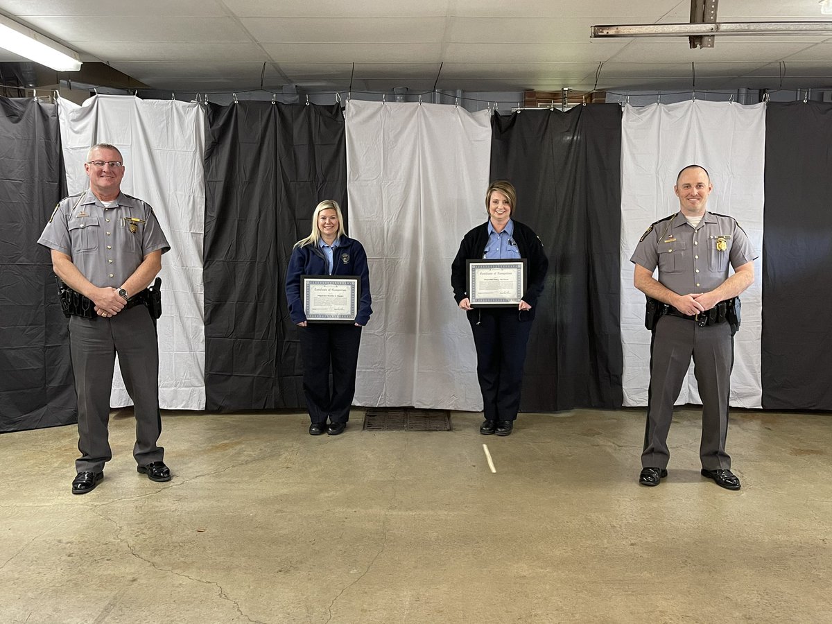 OSHP_SWOhio's tweet photo. Dispatcher Harper &amp; Dispatcher McCleese were awarded a Certificate of Recognition for assisting in identify a rape suspect for Monroe Police Department. Without their dedication, the rape suspect may have gone unidentified and the case may have never been solved. https://t.co/CgiAmoyTiF