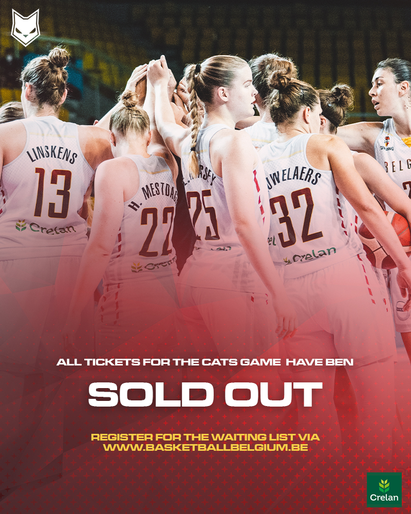 TheBelgianCats's tweet photo. All tickets for the Belgian Cats vs. Germany π§πͺπΌπ©πͺ on 14/11 have been sold! π€©
If you're still looking for some tickets, please register for the waiting list via https://t.co/Dhsjh71x4Y πβ
#basketballbelgium #crelansport #belgiancats #focusnext https://t.co/gsFWBULyeT