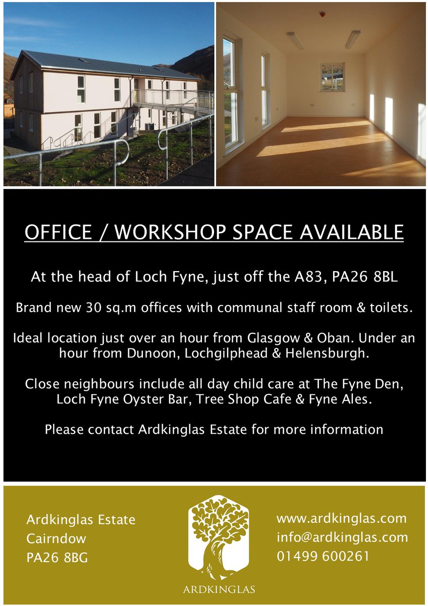 Office/workshop space, available Cairndow, Loch Fyne.  Please spread the word 😃

<a href="/wildaboutargyll/">Wild About Argyll | Scotland’s Adventure Coast</a> #officespaceargyll #workspaceargyll