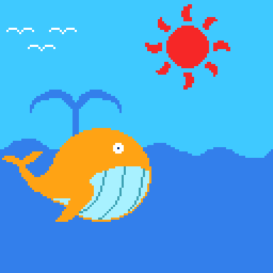 pixel_zoo's tweet photo. 今日も旅する【風船くじら】

#NFT #pixelart  #BalloonWhale #JapaneseNFT https://t.co/Q9H8h8eFev