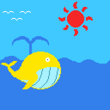 pixel_zoo's tweet photo. 今日も旅する【風船くじら】

#NFT #pixelart  #BalloonWhale #JapaneseNFT https://t.co/Q9H8h8eFev