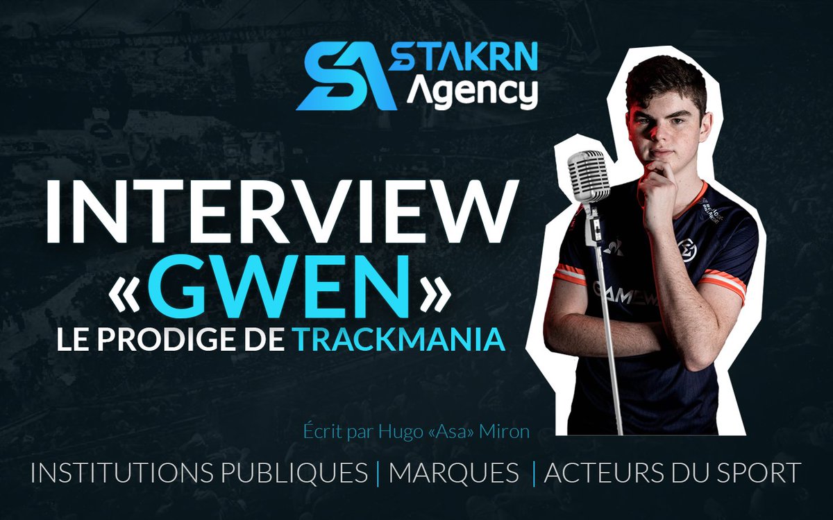 STAKRN_Agency's tweet photo. 🎙️"J'ai deux teams esport de coeur, que je soutiens depuis que je connais la compétition !" 

@gwentm4 prodige FR 🇫🇷 trackmania, pour @GameWardTeam nous parle de sa première compétition, son équipe #esport de💙et à quel point il nous aime en interview⬇️
https://t.co/BBpmYPsxem https://t.co/tuE4BsUEsA