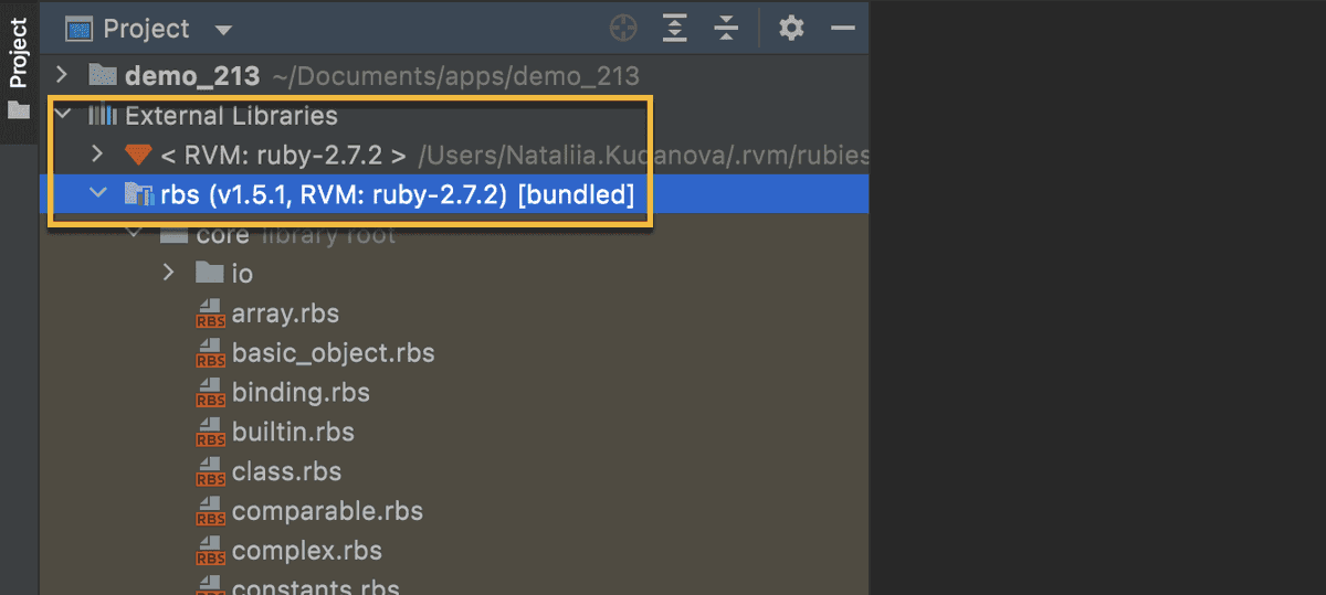 rubymine's tweet photo. #NewInRubyMine:
RubyMine 2021.3 will come bundled with RBS signatures. 

With the RBS signatures present, RubyMine is able to provide improved code assistance, such as real-time type checking, more precise search and refactoring, and more.

Learn more: https://t.co/sAOU76I02g https://t.co/kJSrC0rpNL