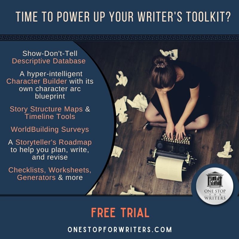 Writing is hard...but it can be easier when you have the right tools. 

One Stop for Writers is a portal to one-of-a-kind resources and expert guidance, providing writers with everything they need to craft best-selling fiction. onestopforwriters.com #writing #wrtitingcommunity