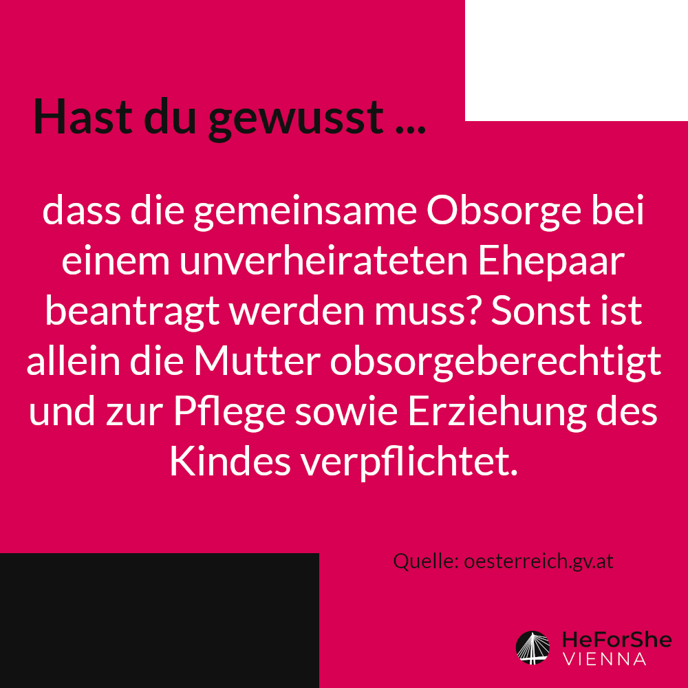 HeForSheVienna's tweet photo. Passend zu unserem Online-Event am Donnerstag mit @VereinFeminist1 bringen wir euch heute schon ein paar Fakten zum Thema Obsorge und Kinderpflege in Österreich. Klar ist: Wir müssen Männer aktiver mit ins Boot holen, wenn es um #CareArbeit und #Obsorge geht. https://t.co/v2ilTCLAwZ