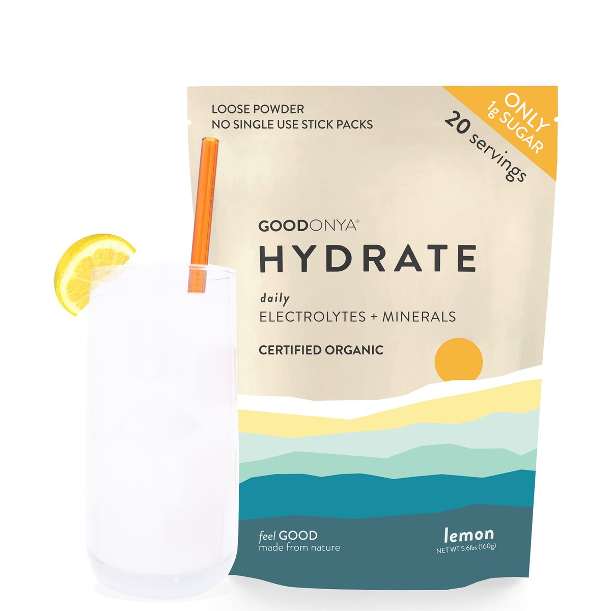 CLEAN HYDRATION. BETTER HYDRATION

• Only 1g sugar

• Tastes like real lemonade b/c we use real lemons vs lemon flavoring

• Certified Organic

ELECTROLYTES + MINERALS your body deserves and NEEDS daily.