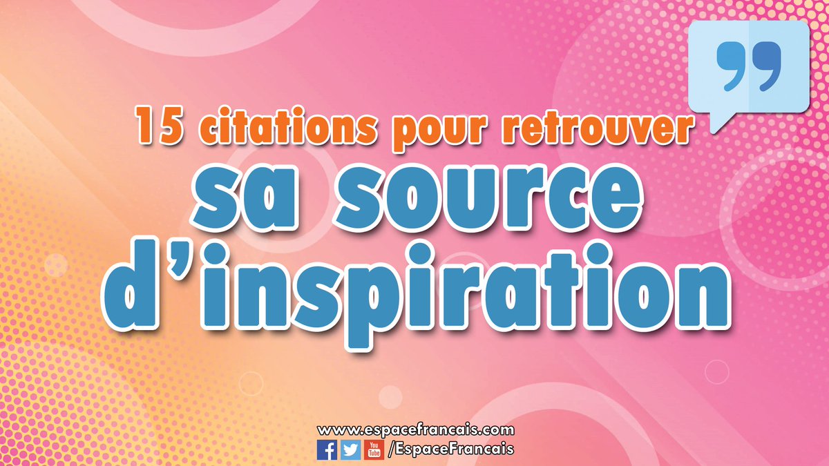 EspaceFrancais's tweet photo. 🔴 Nouveau ! [📽 Vidéo] 15 citations pour re.trouver sa source d'inspiration...
🔗 https://t.co/hGx6w4zY8G

🤚 Abonnez-vous https://t.co/pXikflqQRE
👉 Liste des citations https://t.co/odb6OMU4Sh

#Littérature  #Citations #Quotes #CitationDuJour #Inspiration #sourcedinspiration https://t.co/5HfXzRNAi7